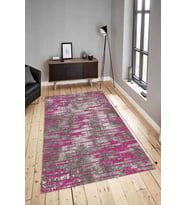 Dijital Baskılı Yıkanabilir Kaymaz Modern Renkli Salon Halısı Mutfak Halısı Yolluk ND-HY-884 (Pembe)