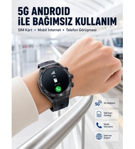5G Android Akıllı Saat AMOLED Ekran SIM Kart Destekli Kameralı