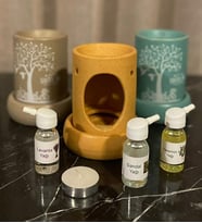 Buhurdanlık Doğa Desenli & Buhur Koku Mum Set