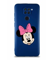 Xiaomi Redmi Note 9 Soft Premier Kapak Minnie Mouse-C Tasarımlı Silikon Kılıf - Lacivert (Şeffaf)