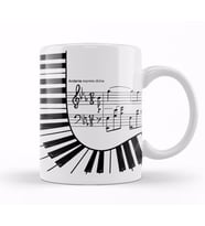 Piyano  Müzik Notaları Kupa Bardak Porselen