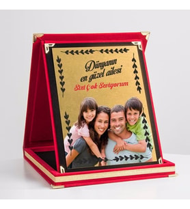Kırmızı Kadife Plaket Aile-0008
