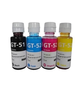 Photo Print® Premium Hp Gt51 Uyumlu Kaliteli 4 Renk Muadil Mürekkep Seti (Çok Renkli)