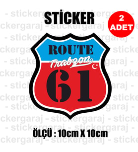 61 trabzon memleket rota gidiş etiket sticker çıkartma - 2 adet - motosiklet araba otomobil kamyon kamyonet cam uyumlu