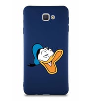 Samsung Galaxy J7 Prime Soft Premier Kapak Donald Duck-E Tasarımlı Silikon Kılıf - Lacivert (Şeffaf)