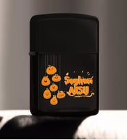 BK Gift Kişiye Özel Happy Halloween Tasarımlı Renkli Baskılı Siyah Benzinli Metal Çakmak-20
