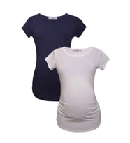 LuvmaBelly MYRA2010_2011 Hamile tshirt seti (Beyaz - Lacivert)