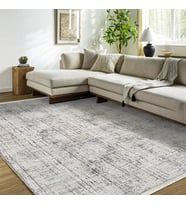 Makine Kaymaz Yıkanabilir Antrasit Eskitme Triko Salon Halısı Mutfak Halısı Koridor Halısı Yolluk Grey