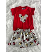 Etek Tshirt Kız Çocuk Kırmızı Takım