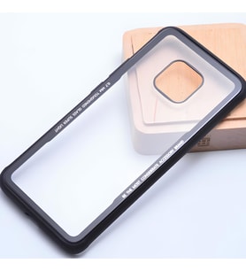 Huawei Mate 20 Pro Kılıf Kenarları Silikon Arka Kısım Temperli Cam Craft Kılıf (Siyah)