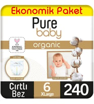 Pure Baby Organik Bebek Bezi Ekonomik Paket 6 Beden 60x4 240 Adet