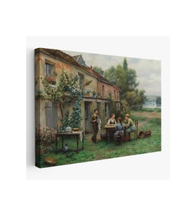 Bahçede Kahve Keyfi 19 Yüzyıl Tablosu-6529