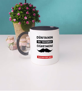 Dünyanın En Yakışıklı Öğretmeni Kupa Bardak Siyah