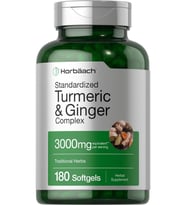 Horbäach Turmeric and Ginger Supplement 3000 Mg 180 Softgel Pills