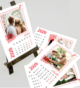Kişiye Özel 12 Fotoğraflı 2026 Şövale Masa Takvimi
