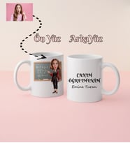 Canım Öğretmenim Matematik Öğretmeni Karikatürlü İsimli Kişiye Özel Kupa Bardak