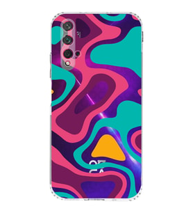 PrintiFy Huawei Nova 5T Uyumlu Kamera Korumalı Renkli Desen Tasarımlı Şeffaf Silikon Kılıf