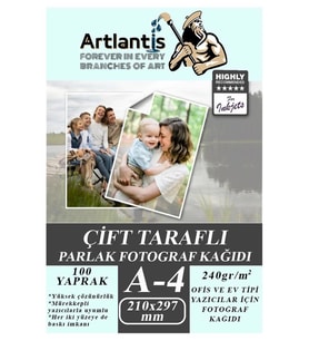 Fotoğraf Baskı Kağıdı A-4 240 Gr/m2 100'lü 1 Paket A4 Fotoğraf Kağıdı Ofis Ve Ev Tipi Mürekkepli Yazıcılar İçin (Beyaz)