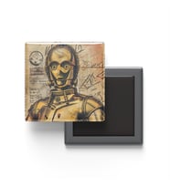 C-3PO - Baskılı Buzdolap Magneti Kare - 9x9 cm