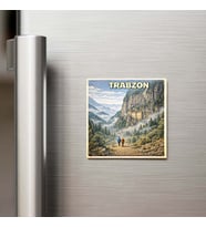 Trabzon Şehri - Pop-Art Travel - 9x9 cm Buzdolap Magneti