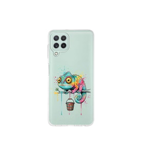 Samsung Galaxy M32 ile Uyumlu Splash Bukalemun Tasarımlı Şeffaf Silikon Kılıf