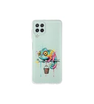 Samsung Galaxy M32 ile Uyumlu Splash Bukalemun Tasarımlı Şeffaf Silikon Kılıf