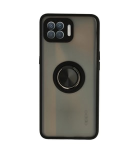Northcity Oppo Reno 4 Lite Kılıf Montreal Yüzüklü Silikon Kapak - Siyah