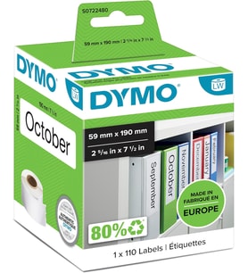 Dymo Lw Dar Klasör Sırt Etiketi, 110 Etiket/Paket,190X 38Mm (99018)