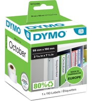 Dymo Lw Dar Klasör Sırt Etiketi, 110 Etiket/Paket,190X 38Mm (99018)