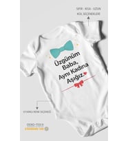 Üzgünüm baba aynı kadına aşığız Kısa Kollu Bebek Body %100 Pamuk