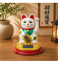 Şans Getiren Solar Enerjili Maneki Neko Kedi Biblo Dekoratif Figür