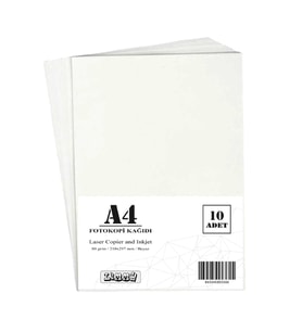 A4 Kağıdı 80 G/m Beyaz Fotokopi Kağıdı - 10 Adet