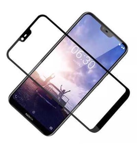 Nokia X6 Temperli Cam Full Ekran Koruyucu (Siyah)