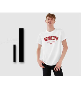 BK Gift Brooklyn Tasarımlı Erkek Beyaz T-shirt, Arkadaşa Hediye, Doğum Günü Hediyesi, Trend Tişört, Sevgili Hediyesi-1