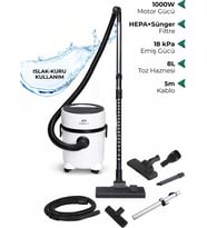 Pirantech ES-07 Panda Islak & Kuru Elektrikli Süpürge 1000W Güçlü Motor HEPA Filtreli Toz Torbasız