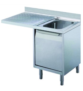 Electrolux Professional Tezgahaltı Bulaşık Makinesi İçin Dolaplı Tezgah, Tek Evyeli, Damlalığı Solda - 1200 Mm MARMSXN