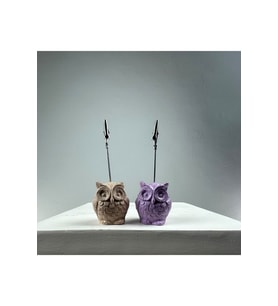 Baykuş Not Tutucu 2'li Set (kese Kağıdı - Lila)