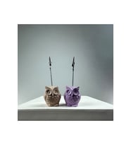 Baykuş Not Tutucu 2'li Set (kese Kağıdı - Lila)