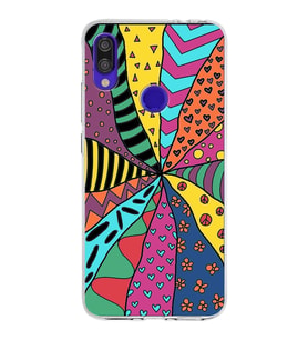 PrintiFy Xiaomi Redmi Note 7 Pro ile Uyumlu 1mm Slim Fit Retro Colors 4 Baskılı Şeffaf  Kılıf
