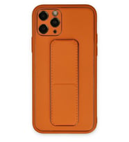Pilelistore   iPhone 11 Pro Kılıf Coco Deri Standlı Kapak - Turuncu