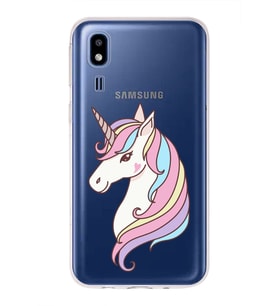 Samsung Galaxy A2 Core Uyumlu Kapak Unicorn Tasarımlı Şeffaf Silikon Kılıf