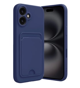 Newface Apple iPhone 16 Kılıf Kelvin Kartvizitli Silikon - Lacivert