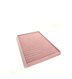 Madrid Model Süet Kumaş Pembe Renk 34/24 Cm Kademeli Çekmece Ici Bileklik-kolye Standı