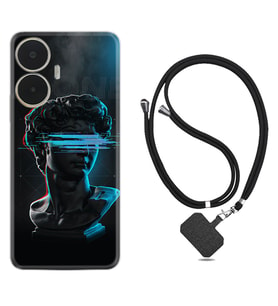 Realme C55 Kılıf Silikon Boyun Askılı İpli Desenli Silikon Alone 1668
