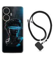 Realme C55 Kılıf Silikon Boyun Askılı İpli Desenli Silikon Alone 1668