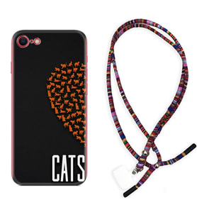Apple iPhone 5 6 7 8 Plus Se XR Kılıf Boyun Asklı Rasta Silikon Cats 1792