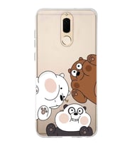 Huawei Mate 10 Lite Uyumlu Kafadar Ayılar Desenli Şeffaf Telefon Kılıfı