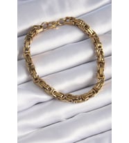 316L Çelik Gold Renk Kral Zincir Model Erkek Bileklik