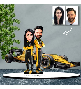 KİŞİYE ÖZEL EVLİ, SEVGİLİ, ÇİFT FORMULA1 TASARIMLI BİBLO B28