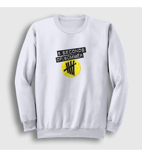 Presmono Unisex Beyaz Logo V2 5 Seconds Of Summer Sweatshirt 383698tt (Beyaz)